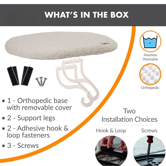 NWT Cat Window Perch Kitty Sill with Washable Cushion Bed Cover - Picture 4 of 8